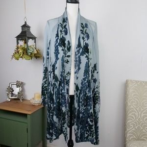 Ethos Silk Kimono Floral Sweater Cardigan XL
